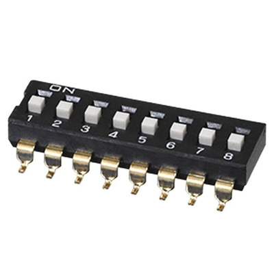 CUI Devices 2 Way Surface Mount DIP Switch SPST, Flat Actuator