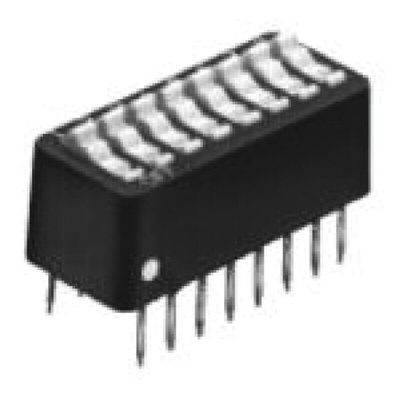 TE Connectivity 8 Way Through Hole DIP Switch SPST, Rocker Actuator