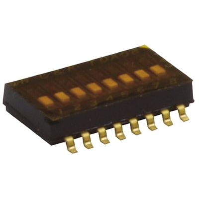 C & K 6 Way Surface Mount DIP Switch SPST, Flush Actuator