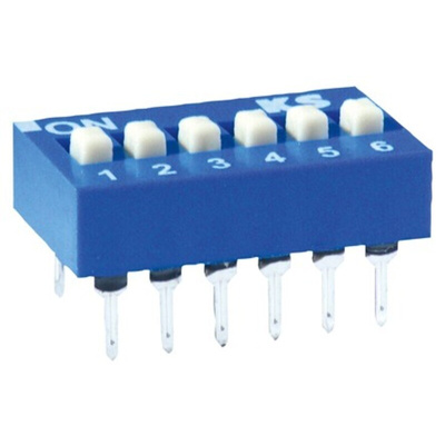 KNITTER-SWITCH 8 Way PCB DIP Switch 8PST, Raised Actuator