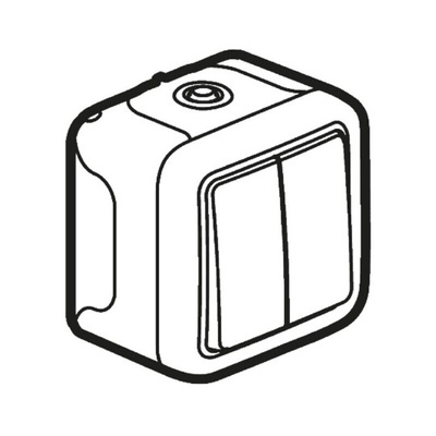 Legrand Grey Outdoor Light Switch, 2 Way, 2 Gang, Plexo