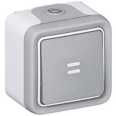 Legrand Grey Outdoor Light Switch, 2 Way, Plexo