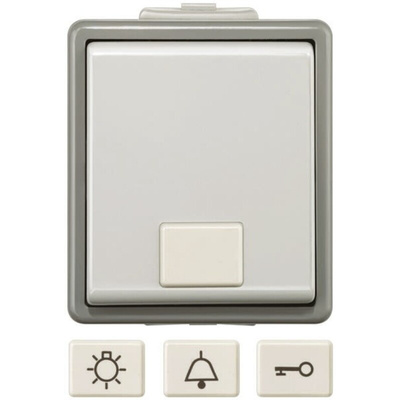 Siemens Grey Push Button Light Switch, 1 Way, 1 Gang, Delta