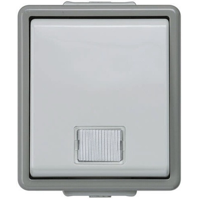 Siemens Grey Rocker Light Switch, 1 Way, 1 Gang, Delta