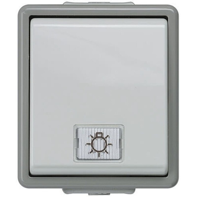 Siemens Grey Rocker Light Switch, 1 Way, 1 Gang, Delta