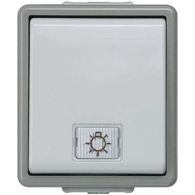 Siemens Grey Rocker Light Switch, 2 Way, 1 Gang, Delta