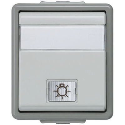 Siemens Grey Rocker Light Switch, 2 Way, 1 Gang, Delta