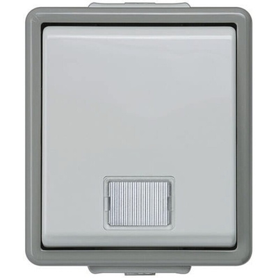 Siemens Grey Rocker Light Switch, 1 Way, 1 Gang, Delta