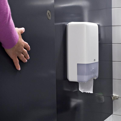 557500 | Tork White Plastic Toilet Roll Dispenser, 140mm x 344mm x 184mm