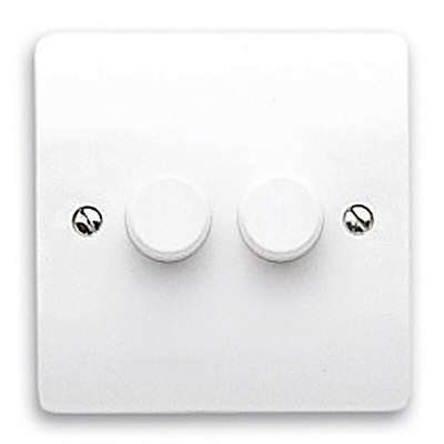 MK Electric 2 Way 2 Gang Dimmer Switch, 240V ac, 70W