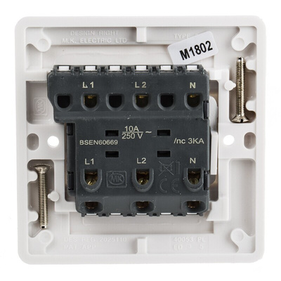 MK Electric White Logic Plus Fan Isolator Switch