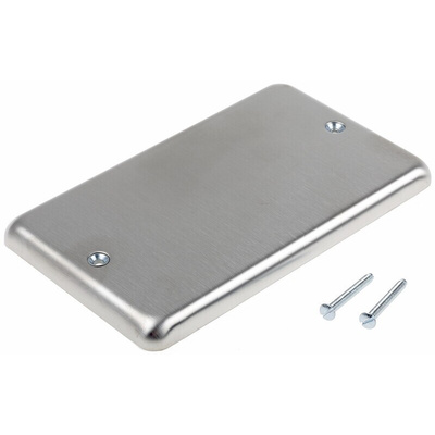 MK Electric 2 Gang Stainless Steel Blanking Plate