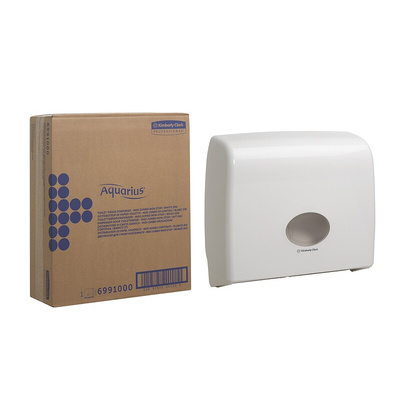 6991 | Kimberly Clark White Plastic Toilet Roll Dispenser, 445mm x 129mm x 380mm