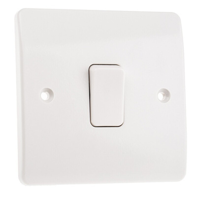 MK Electric White Rocker Light Switch, 2 Way, 1 Gang, Logic Plus