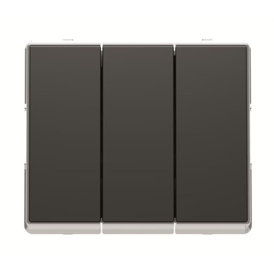 ABB Black Rocker Light Switch, 1 Way, 3 Gang, AMD43053-SB
