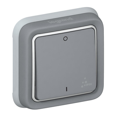 Legrand Grey Push Button Light Switch, 1 Way