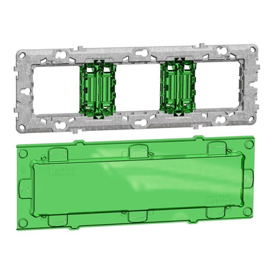Schneider Electric Green, Transparent 3 Gang Frame