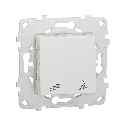 Schneider Electric White Rocker Switch, 2 Way, 2 Gang, New Unica