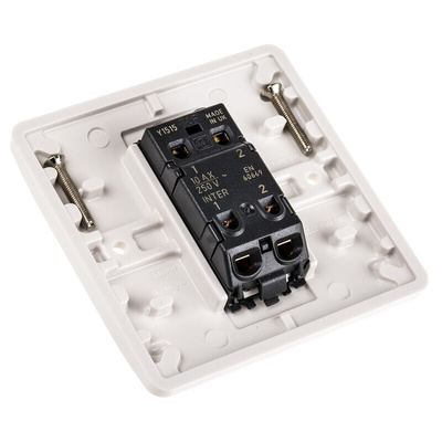 MK Electric White Rocker Light Switch, 2 Way, 1 Gang, Logic Plus