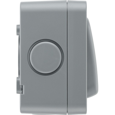 BG Electrical Grey Outdoor Light Switch, 2 Way, 1 Gang, Storm