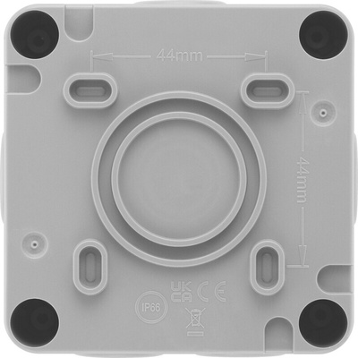 BG Electrical Grey Push Button Light Switch, 2 Way, 1 Gang, Storm