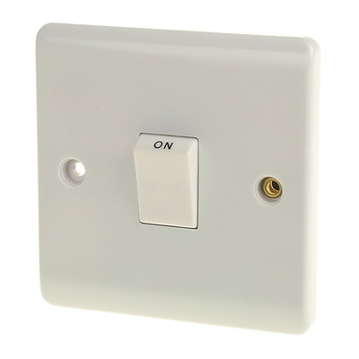 RS PRO White Rocker Light Switch, 1 Way, 1 Gang