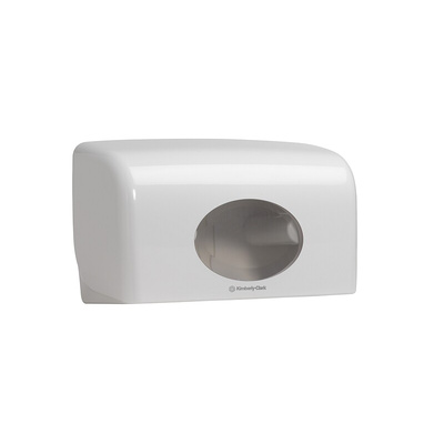 6992 | Kimberly Clark White Plastic Toilet Roll Dispenser, 180mm x 130mm x 290mm