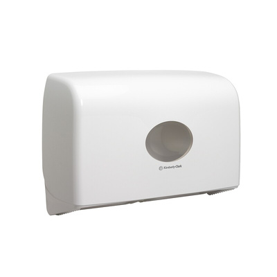 6947 | Kimberly Clark White Plastic Toilet Roll Dispenser, 300mm x 470mm x 130mm