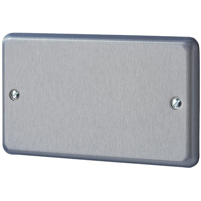 MK Electric Silver 2 Gang Blanking Plate