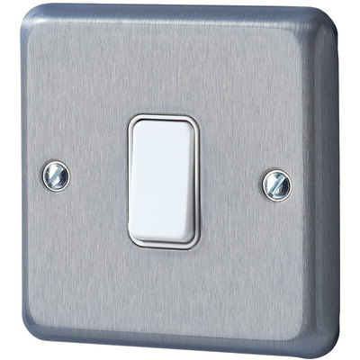MK Electric Rocker Light Switch, 2 Way, 1 Gang, Albany Plus