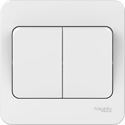 Schneider Electric White Rocker Light Switch, 2 Way, 2 Gang, Lisse