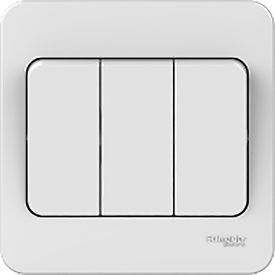 Schneider Electric White Rocker Light Switch, 2 Way, 3 Gang, Lisse