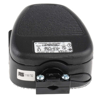 RS PRO Medium Duty Latching Clipper Foot Switch - Cast Iron Case Material, SP-CO, 20 A @ 125 V ac Contact Current, 250V