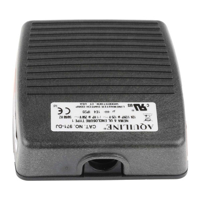 RS PRO Light Duty Latching Foot Switch - Polymer Case Material, SPST, 12 A @ 250 V ac Contact Current, 250V Contact