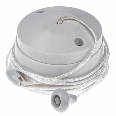 MK Electric White Pull Cord Switch, 6A 2 Way