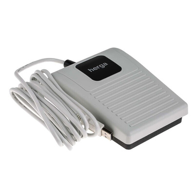 RS PRO Light Industrial Momentary USB programmable foot switch - Glass Fibre Reinforced Polymer Case Material, SPST, 25