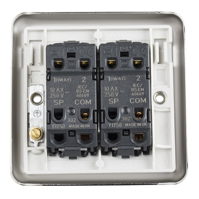 MK Electric White Rocker Light Switch, 2 Way, 2 Gang, K4672
