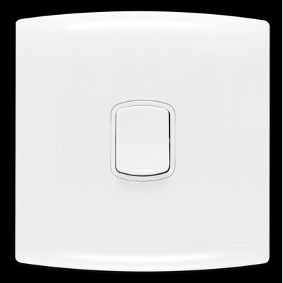 Contactum White Rocker Light Switch, 2 Way, 1 Gang, Alfanar