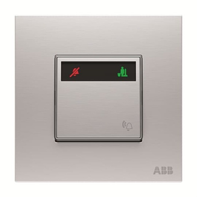 ABB Silver Do Not Disturb/Make Up Room Switch, 1 Way, 2 Gang, AM4
