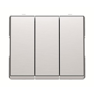 ABB Grey Rocker Light Switch, 1 Way, 3 Gang, Millenium