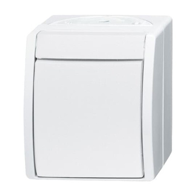 ABB White Rocker Light Switch, 2 Way, 1 Gang, 2CKA001085A