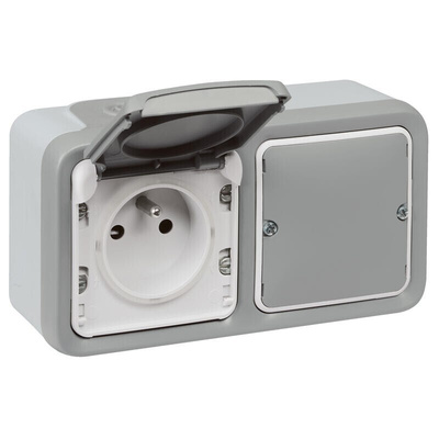 Legrand Grey Push Button Light Switch, 1 Way