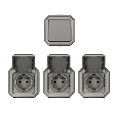 Legrand Grey Push Button Light Switch, 1 Way