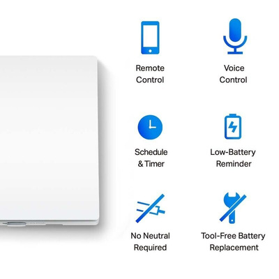 TP-Link White Smart Light Switch, 1 Way, 1 Gang, Tapo S210