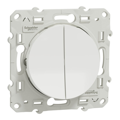 2 Way White Switch Mechanism 10A, Odace Series