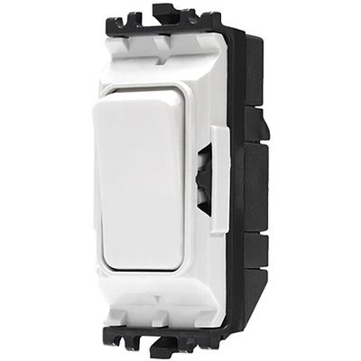 MK Electric 1 Way White Switch Insert Module 20A, Grid Plus Series