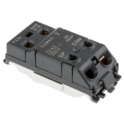 MK Electric 2 Way White Switch Insert Module 20A, Grid Plus Series