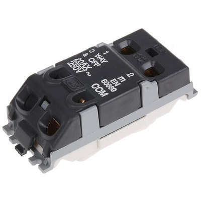 MK Electric 2 Way White Switch Insert Module 20A, Grid Plus Series