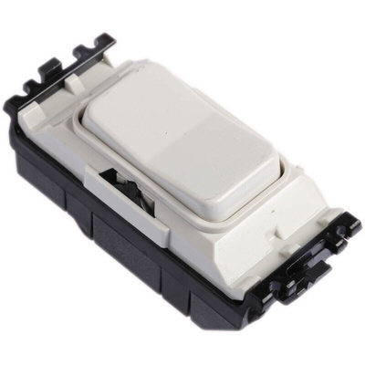 MK Electric 2 Way White Switch Insert Module 10A, Grid Plus Series