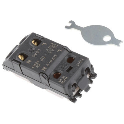 MK Electric 1 Way White Switch Insert Module 20A, Grid Plus Series